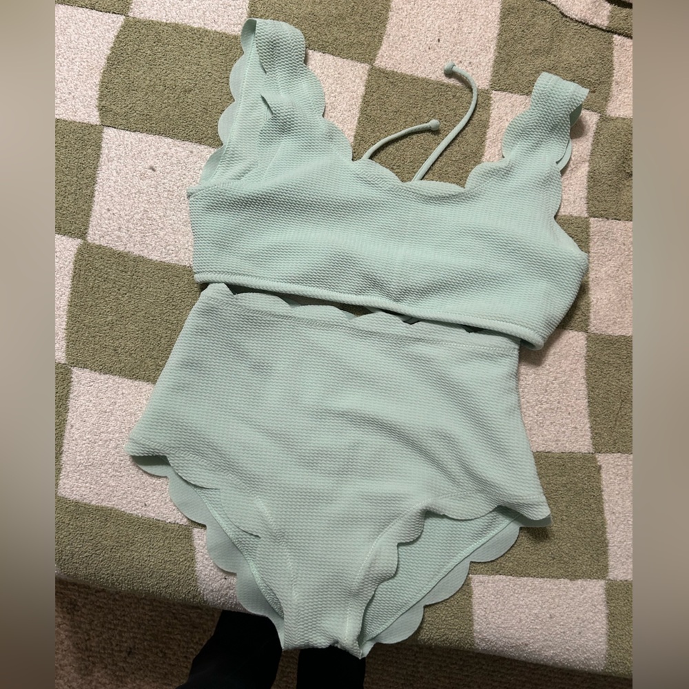 Teal Scalloped Bikini